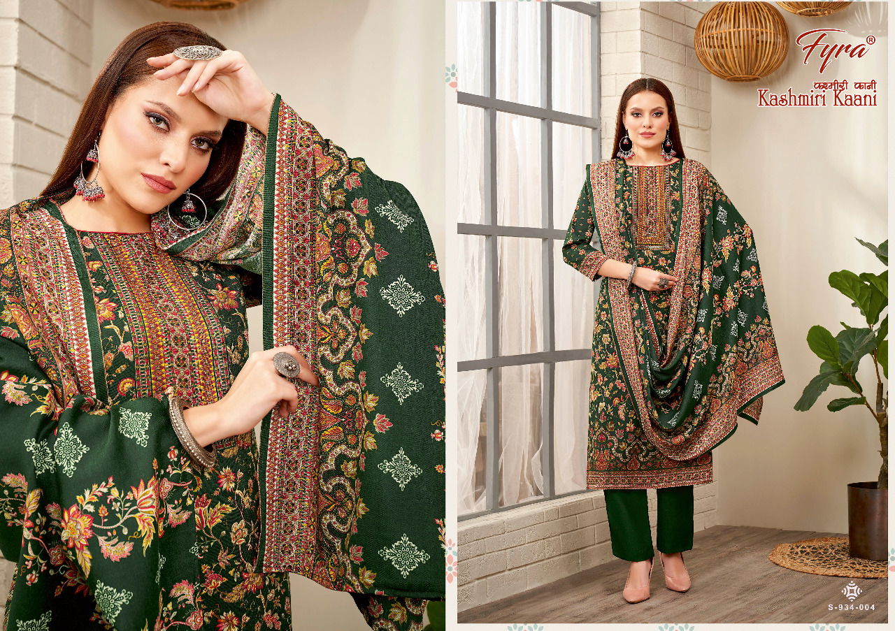 Fyra Kashmiri Kaani 2 Casual Daily Wear Pashmina Dress material Collection 